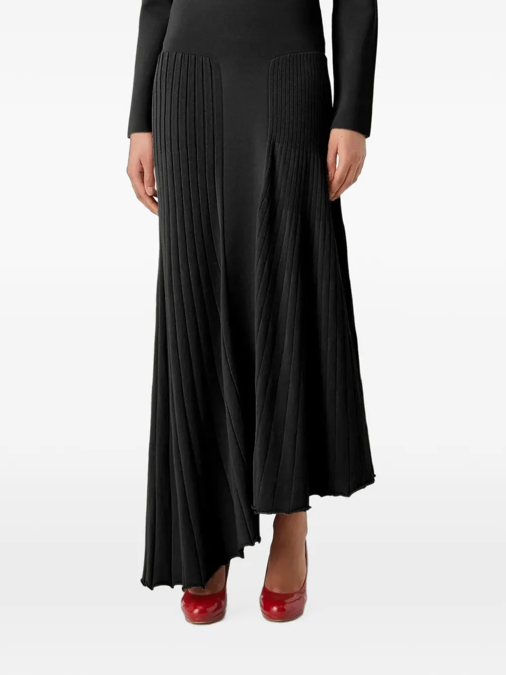 GAUGE81 Adra asymmetric pleated maxi skirt - Noir GAUGE81 Adra asymmetric pleated maxi skirt - Noir