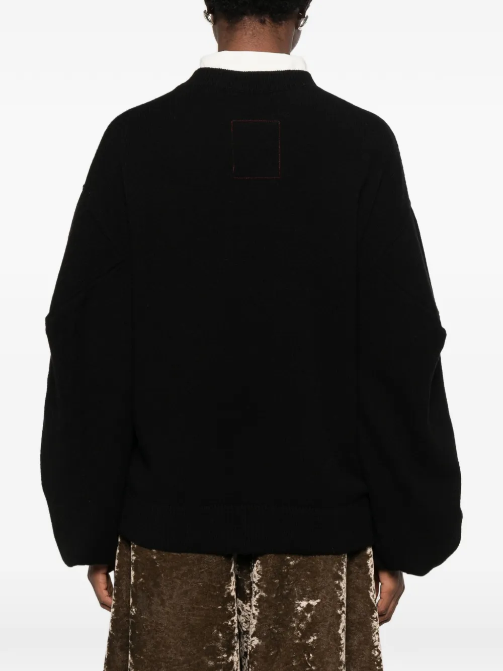 Uma Wang oversized balloon-sleeve sweater Zwart