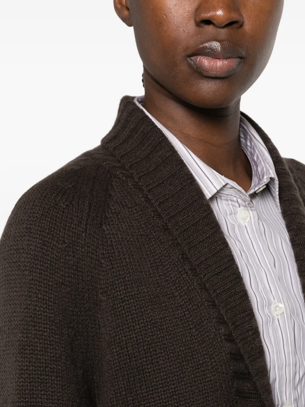 Ftc shawl-collar raglan-sleeve cardigan Bruin
