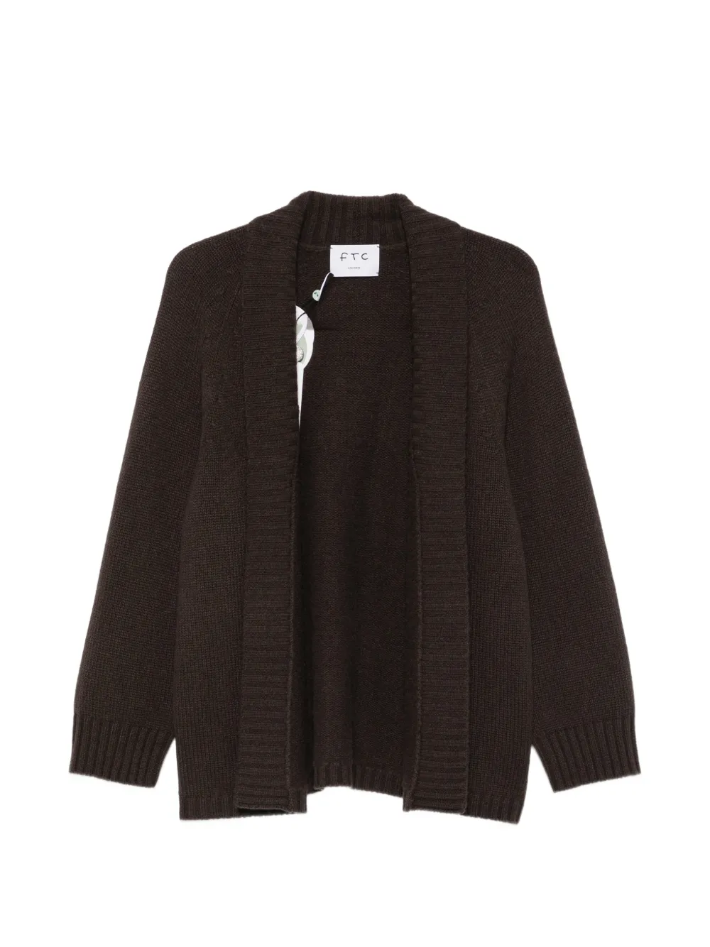Ftc shawl-collar raglan-sleeve cardigan - Braun