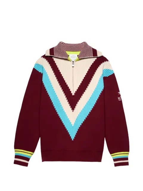 Malo Origins Ski chevron-pattern quarter-zip sweater