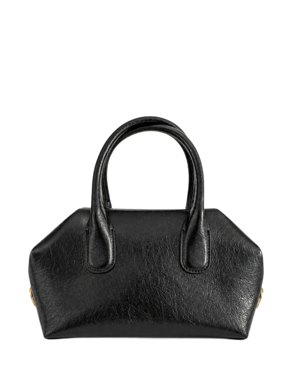 Themoirè small crinkled-effect shoulder bag Zwart