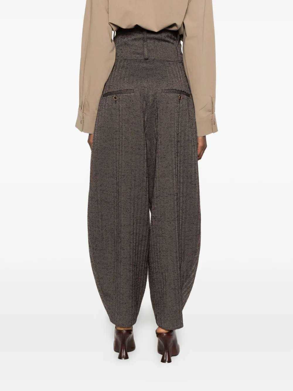 Uma Wang high-waisted pleated trousers Grijs