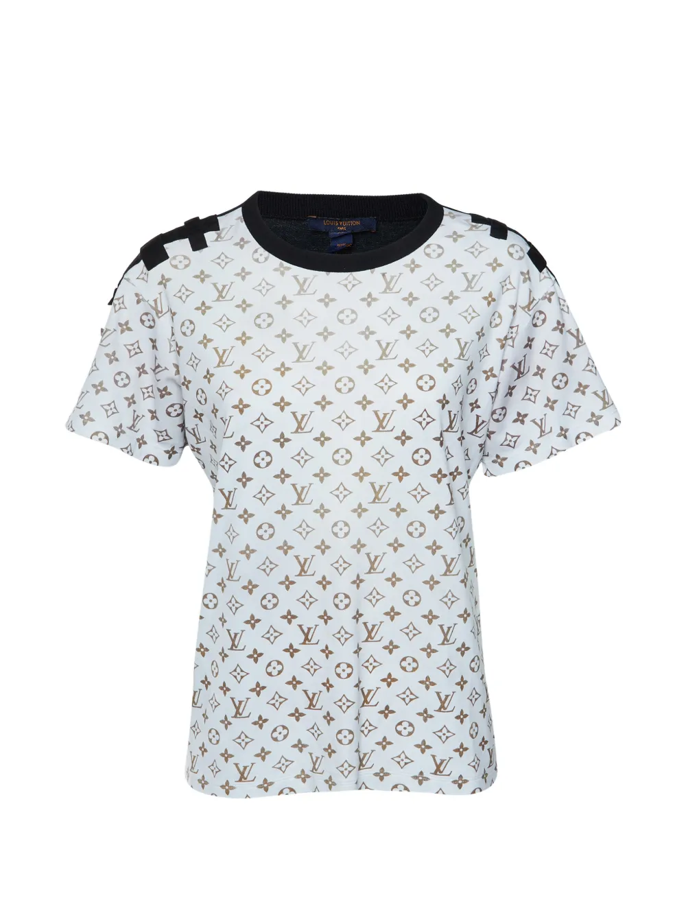Louis Vuitton Pre-Owned Monogram print shoulder-strap T-shirt - Bianco