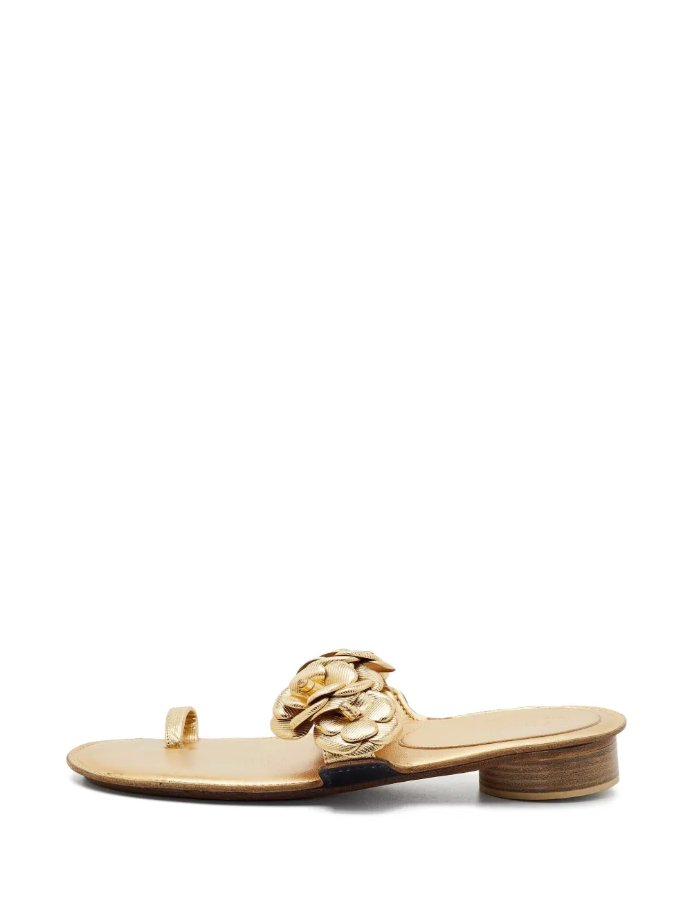 CHANEL Pre-Owned Camellia toe-ring sandals - Gold