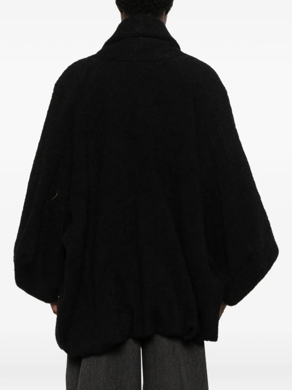 Uma Wang Knook shawl-collar oversized jacket Zwart
