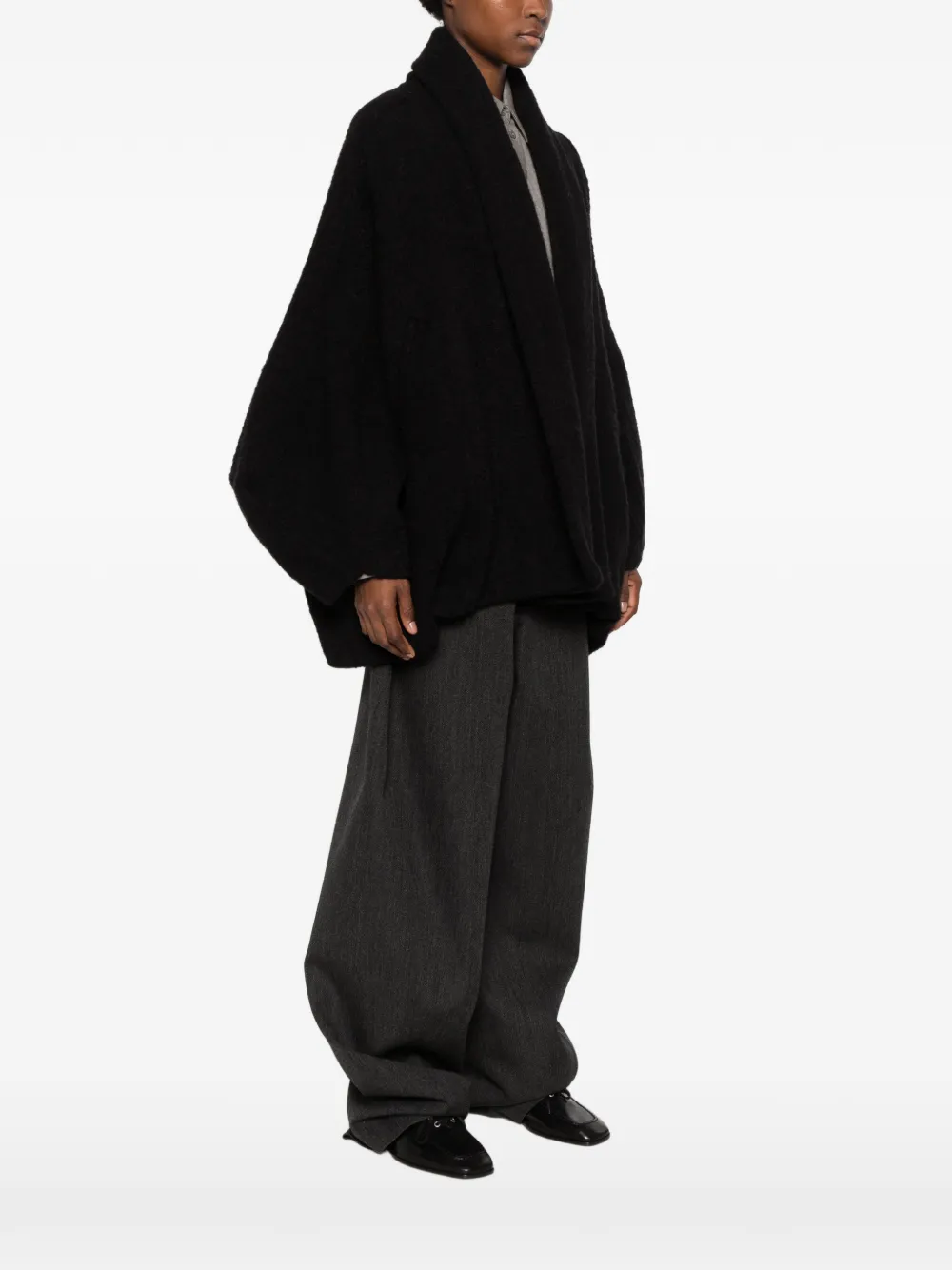 Uma Wang Knook shawl-collar oversized jacket Zwart