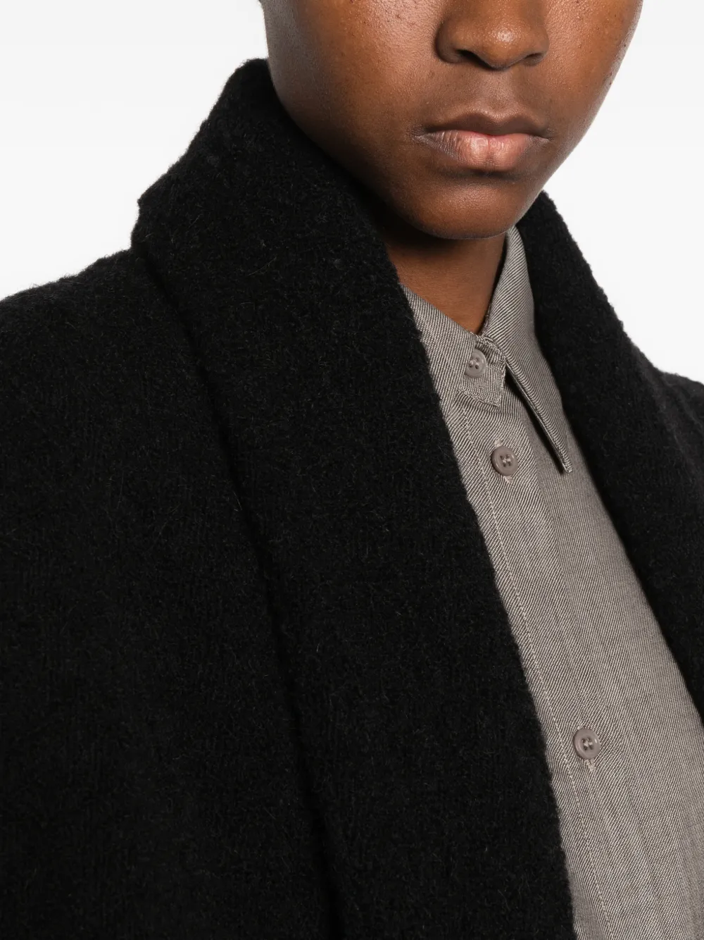 Uma Wang Knook shawl-collar oversized jacket Zwart
