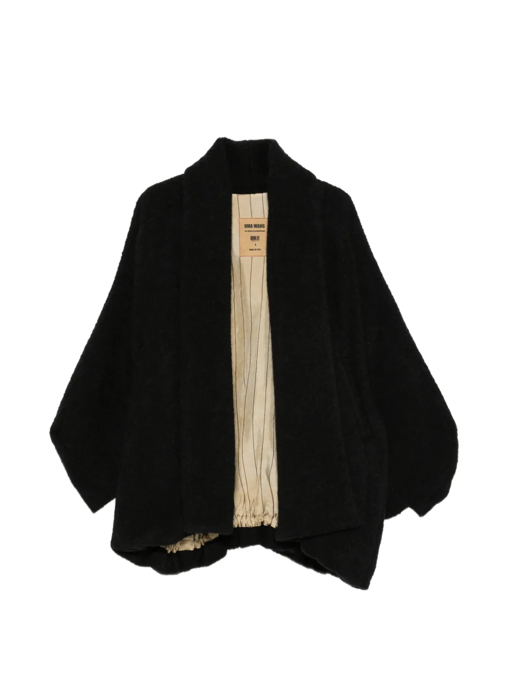 Uma Wang veste oversize Knook à col châle - Noir