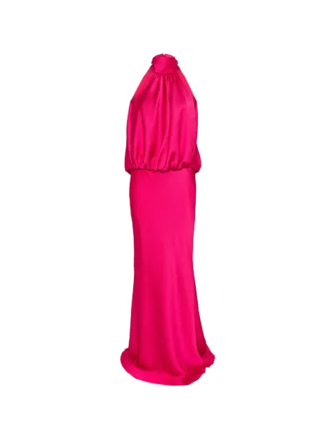 Amsale hammered-satin halterneck gown