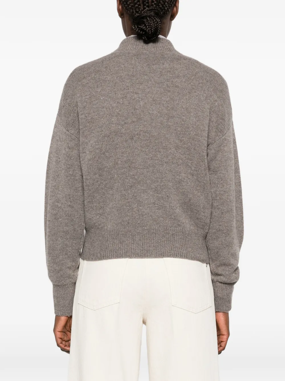Ftc zip-up ribbed-trim cardigan Bruin