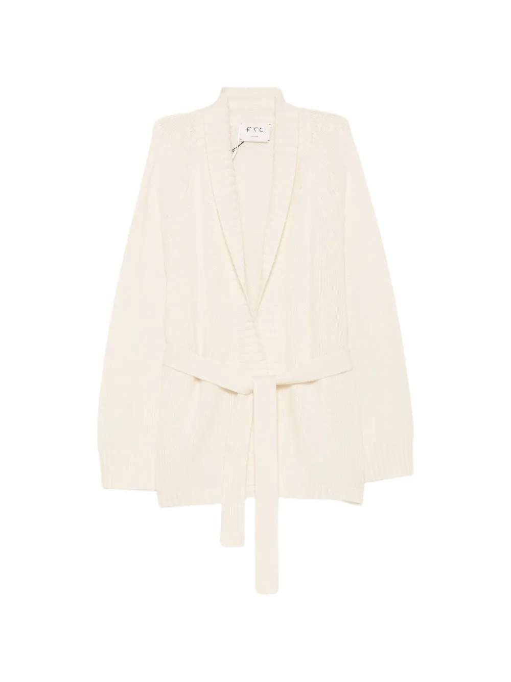 Ftc belted shawl-collar cardigan - Nude