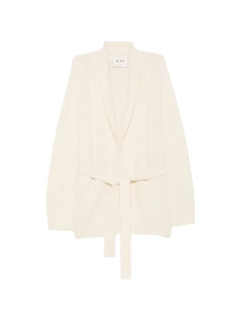 Ftc belted shawl-collar cardigan
