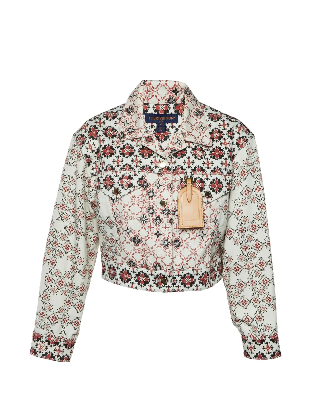 Louis Vuitton Pre-Owned veste en jean Floral Monogram - Blanc Louis Vuitton Pre-Owned veste en jean Floral Monogram - Blanc