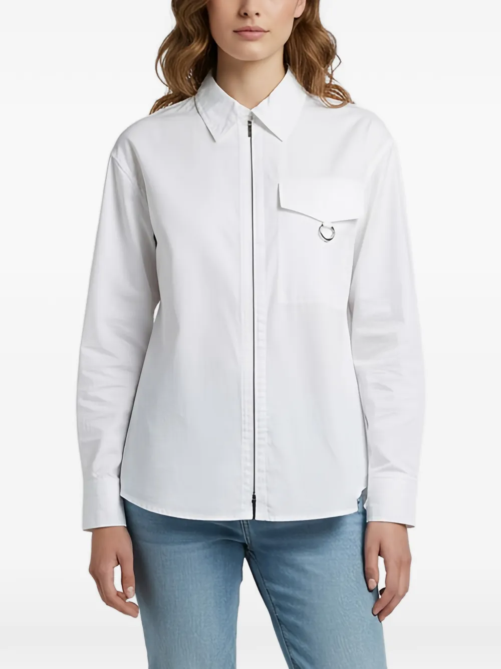 Hermès Pre-Owned zip-up pocket shirt jacket - Weiß