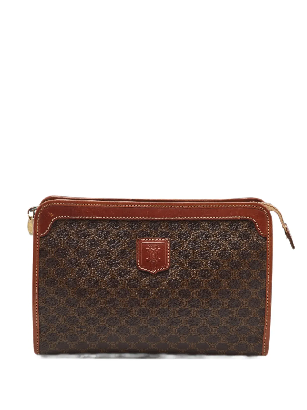 Celine Pre-Owned Macadam coated canvas clutch bag - Brown