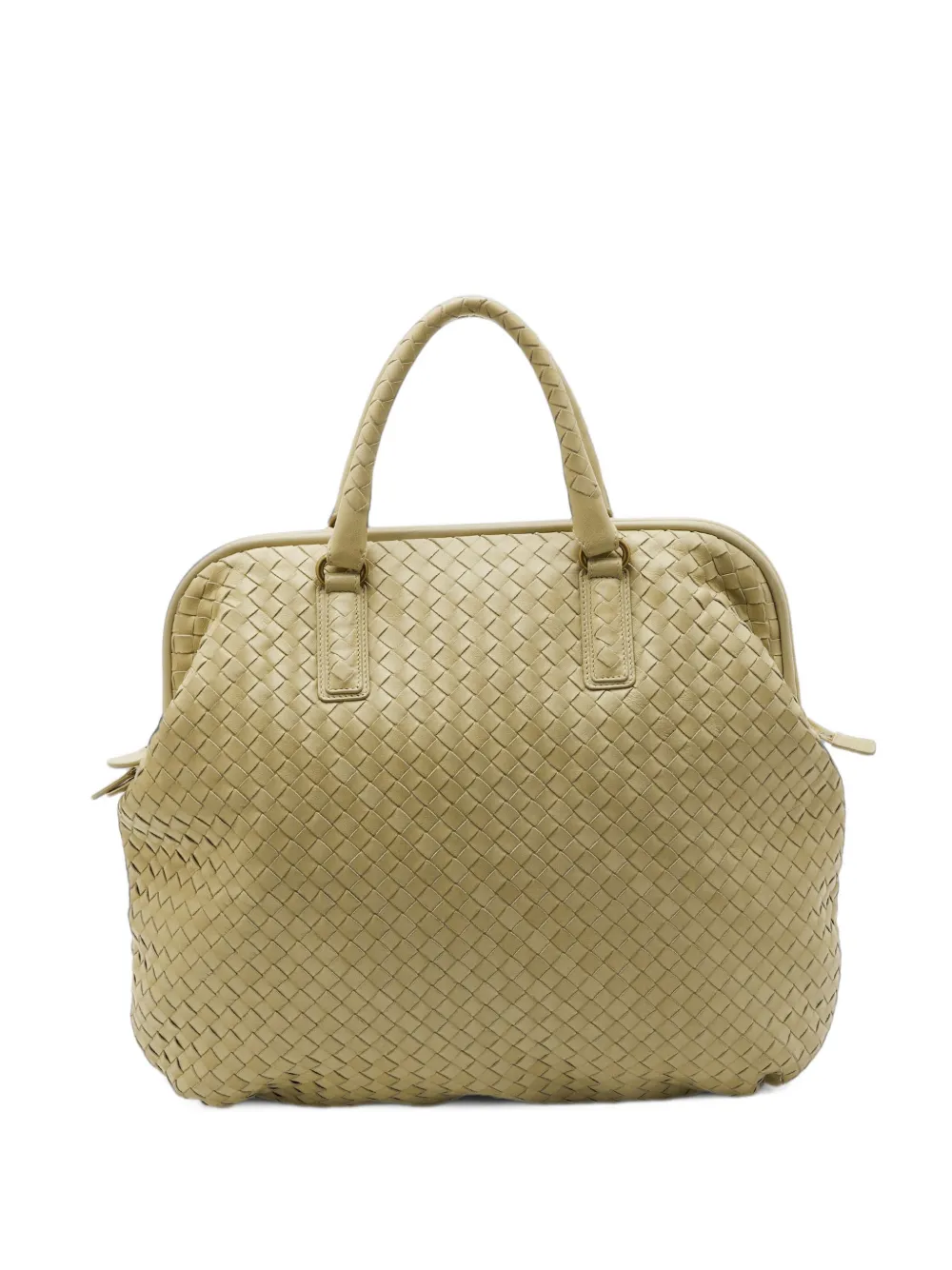 Bottega Veneta Pre-Owned large Intrecciato top frame tote bag - Yellow