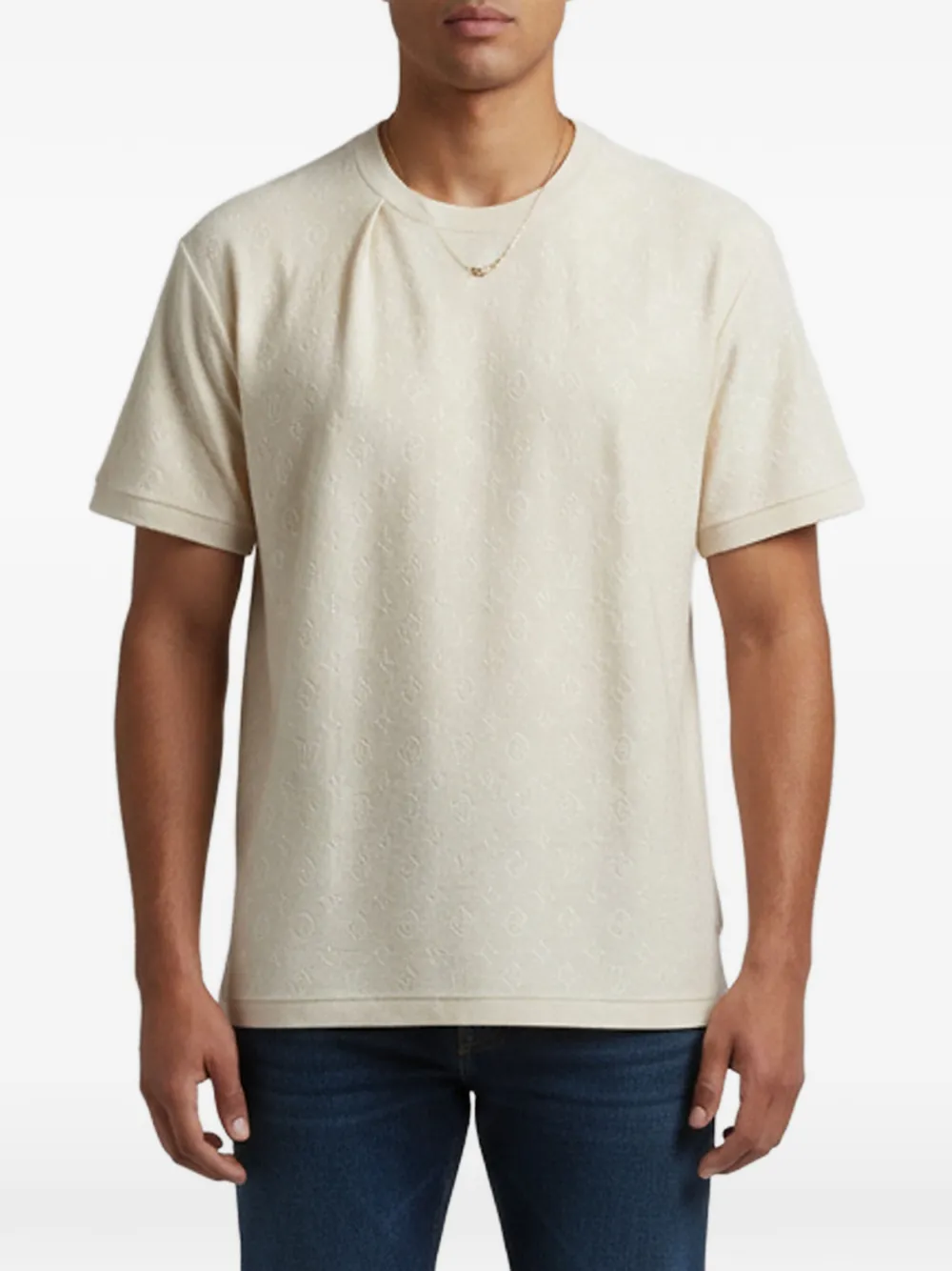 Louis Vuitton Pre-Owned Monogram jacquard t-shirt - Toni neutri