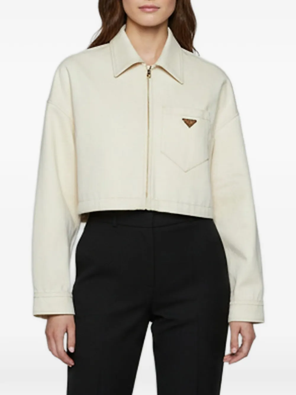 Prada Pre-Owned cropped blouson jacket - Toni neutri