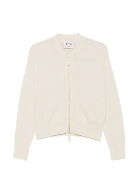 Ftc zip-up ribbed-trim cardigan