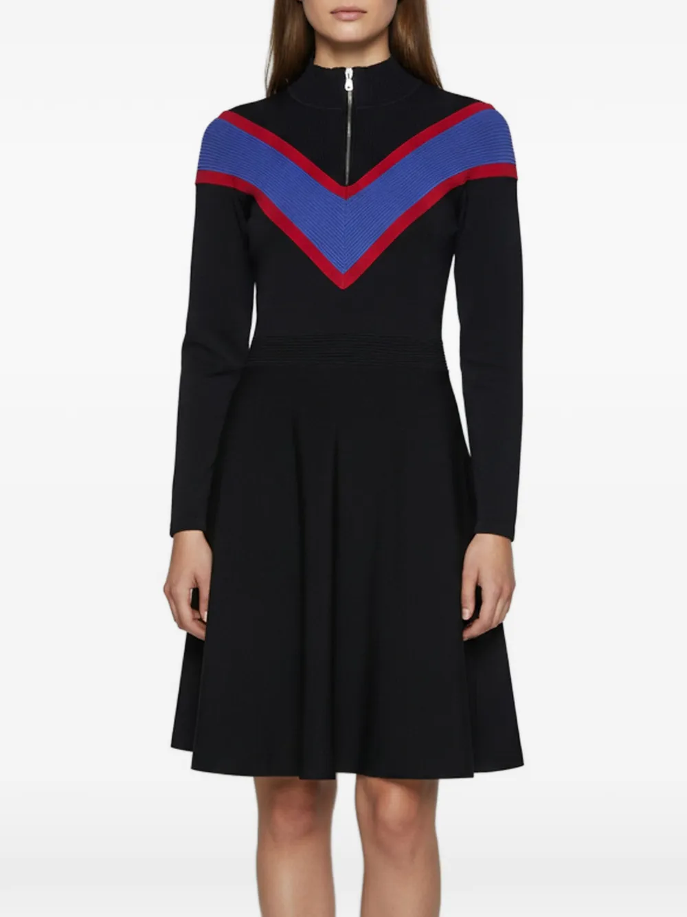 SANDRO rib-knit mock-neck mini dress - Nero