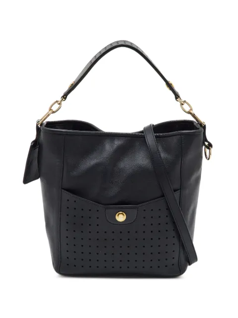Longchamp perforated bucket shoulder bag