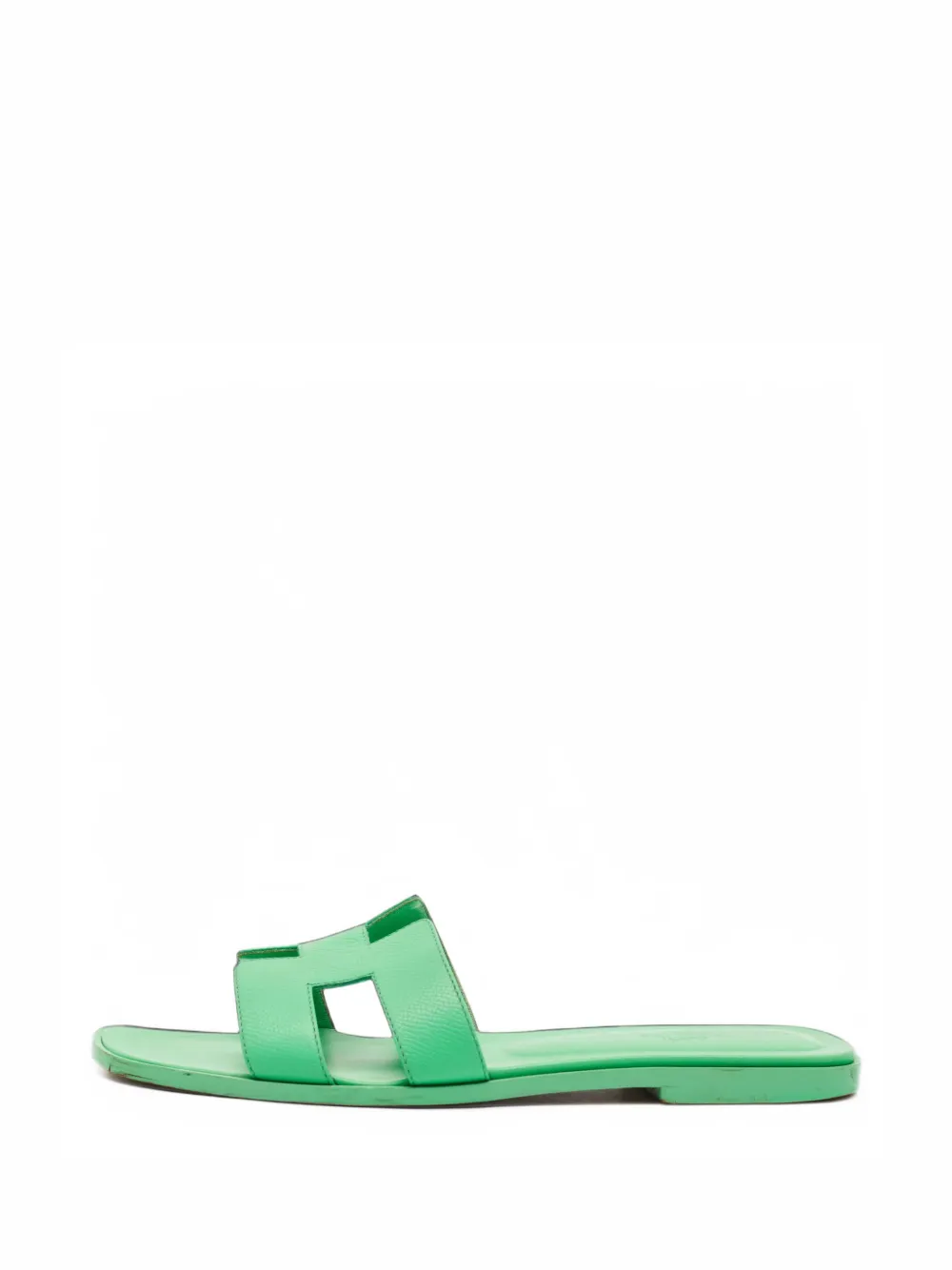 Hermès Pre-Owned Oran H Pantoletten mit Cut-Out - Grün