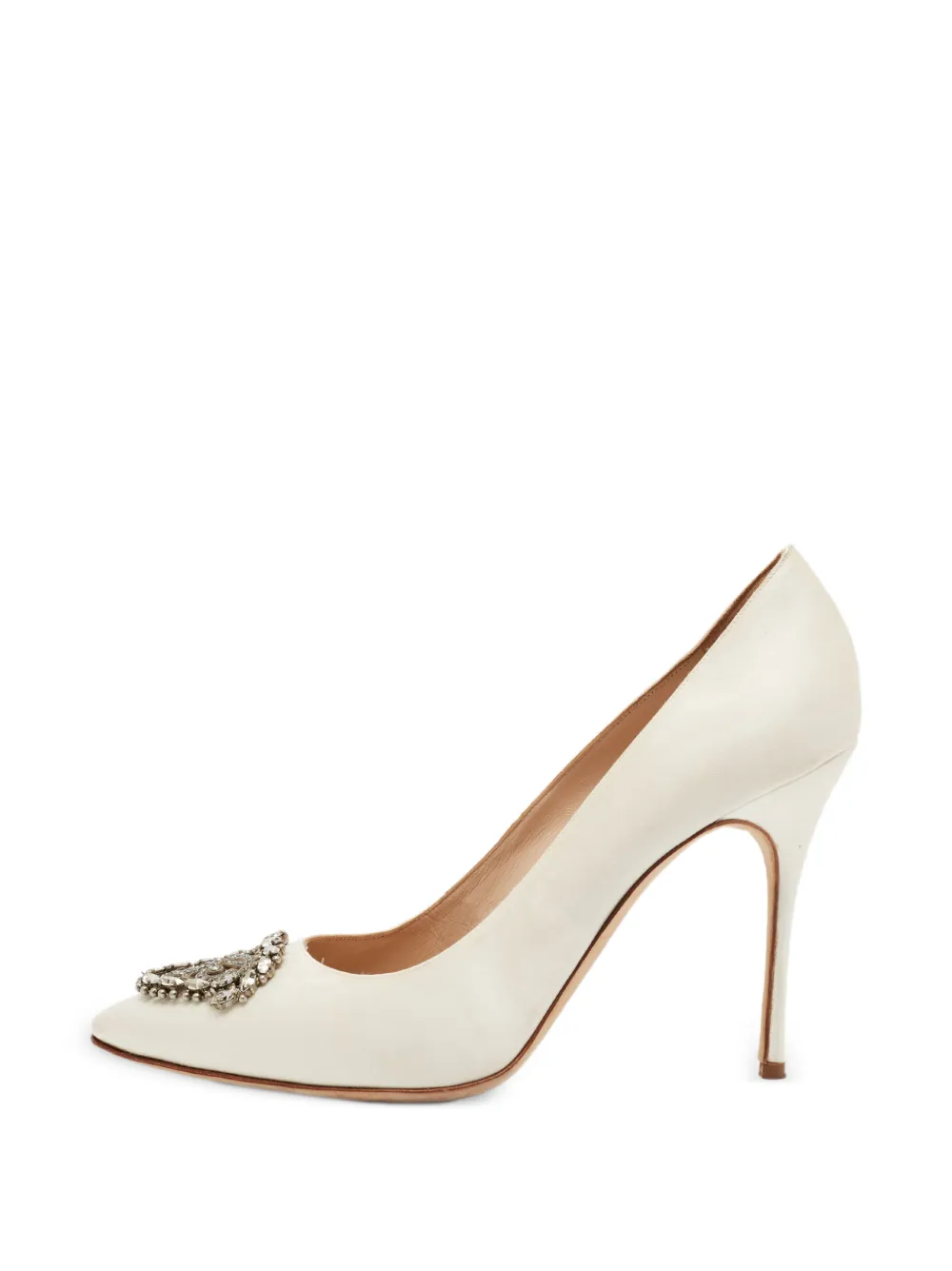 Manolo Blahnik Okkava crystal-buckle pumps - Weiß
