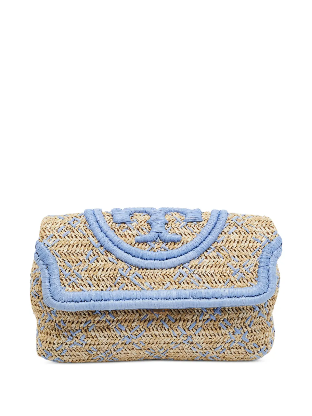 Tory Burch Fleming woven clutch bag - Nude