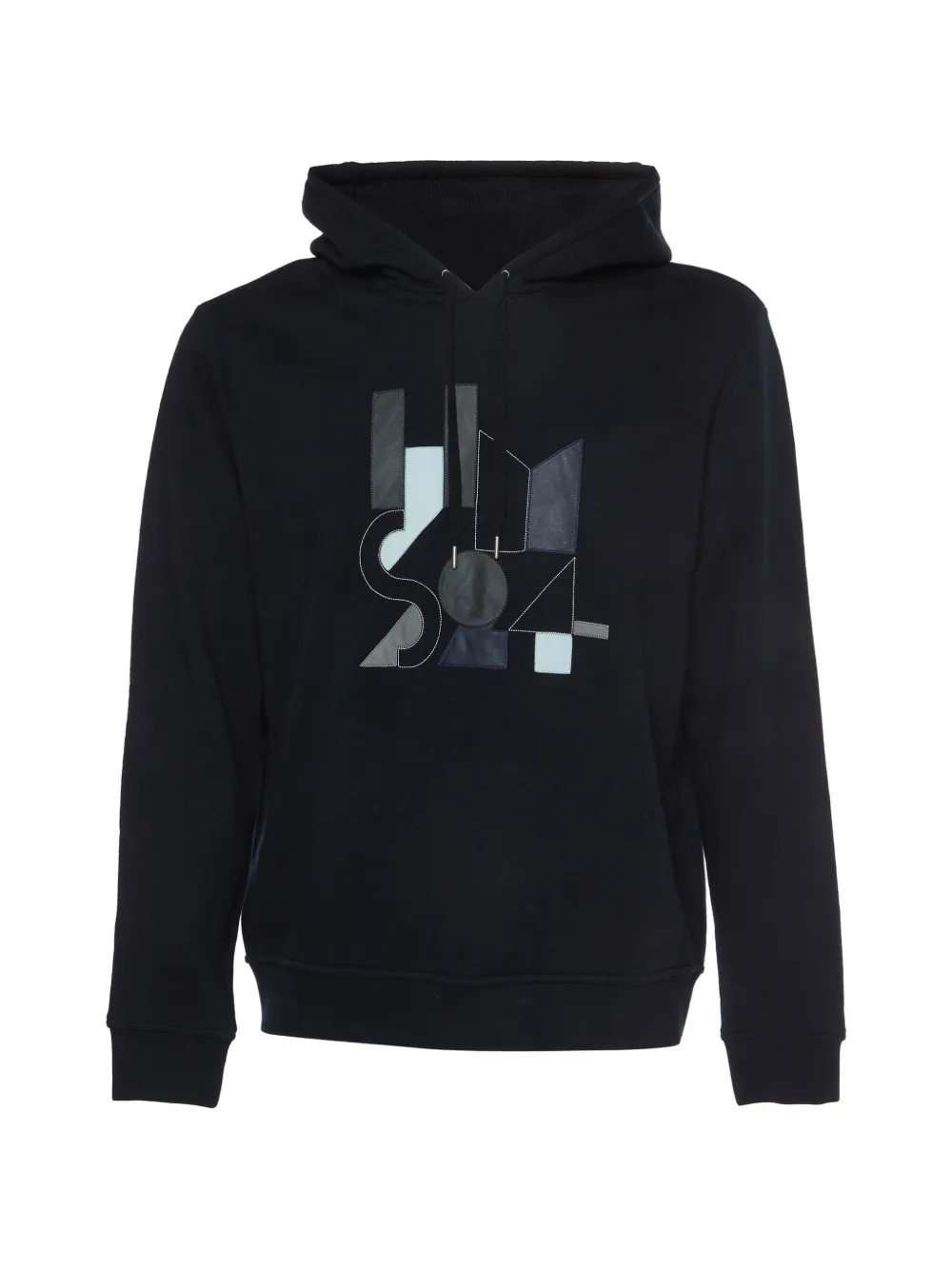 Hermès Pre-Owned Jeu D'Adresse leather-trim hoodie - Blau