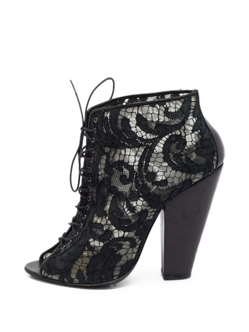 Givenchy Pre-Owned lace peep-toe ankle boots - Schwarz