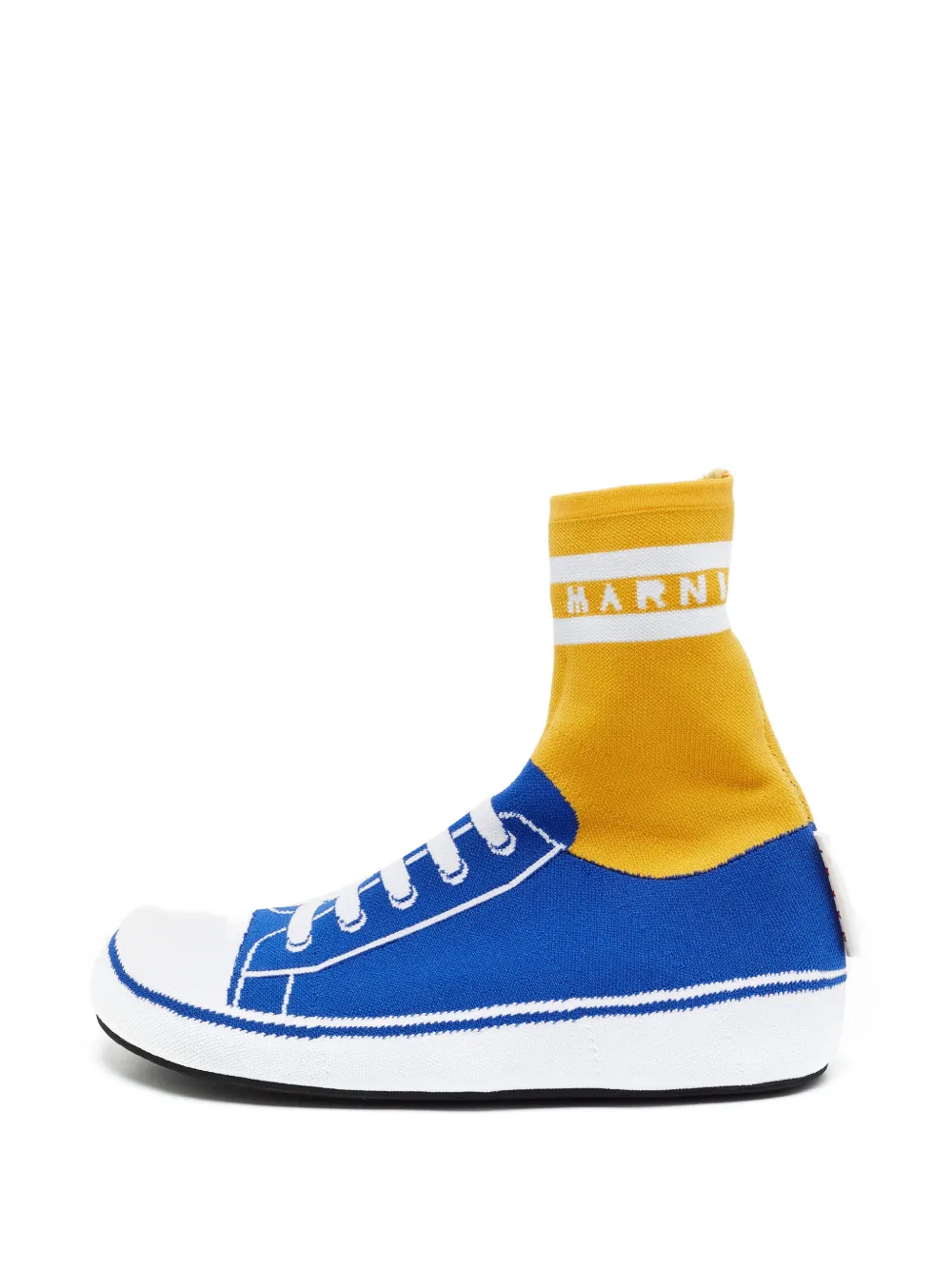 Marni Pre-Owned high-top knit sneakers - Blau