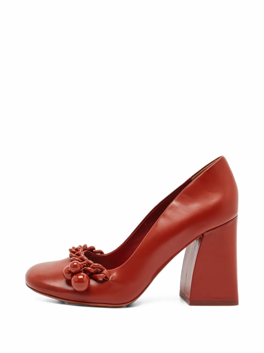 Tory Burch chain-link block-heel pumps - Rot