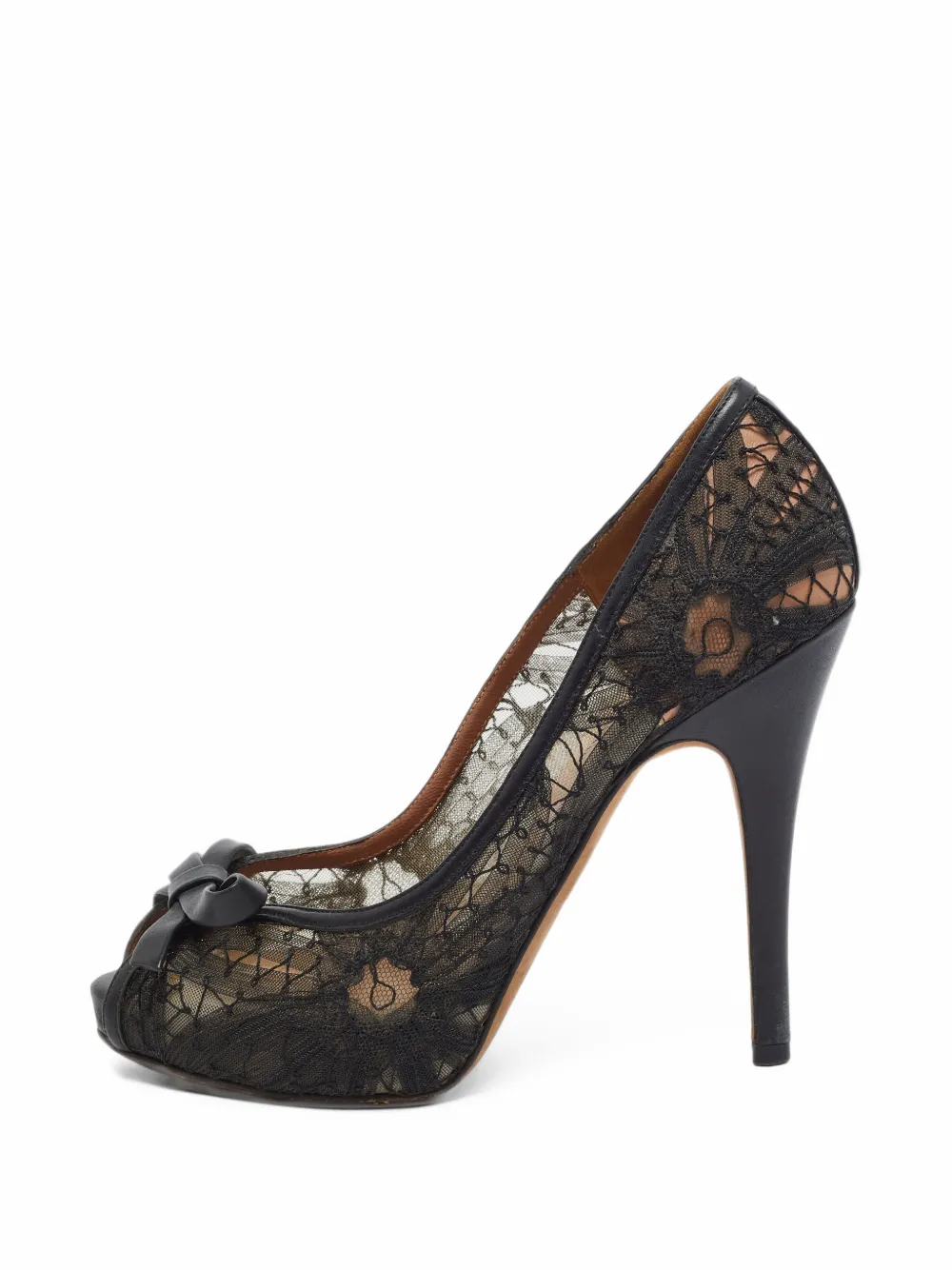 Valentino Garavani Pre-Owned bow peep-toe pumps - Schwarz