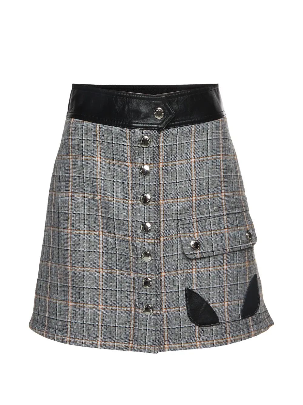 Louis Vuitton Pre-Owned plaid-pattern buttoned skirt - Grigio