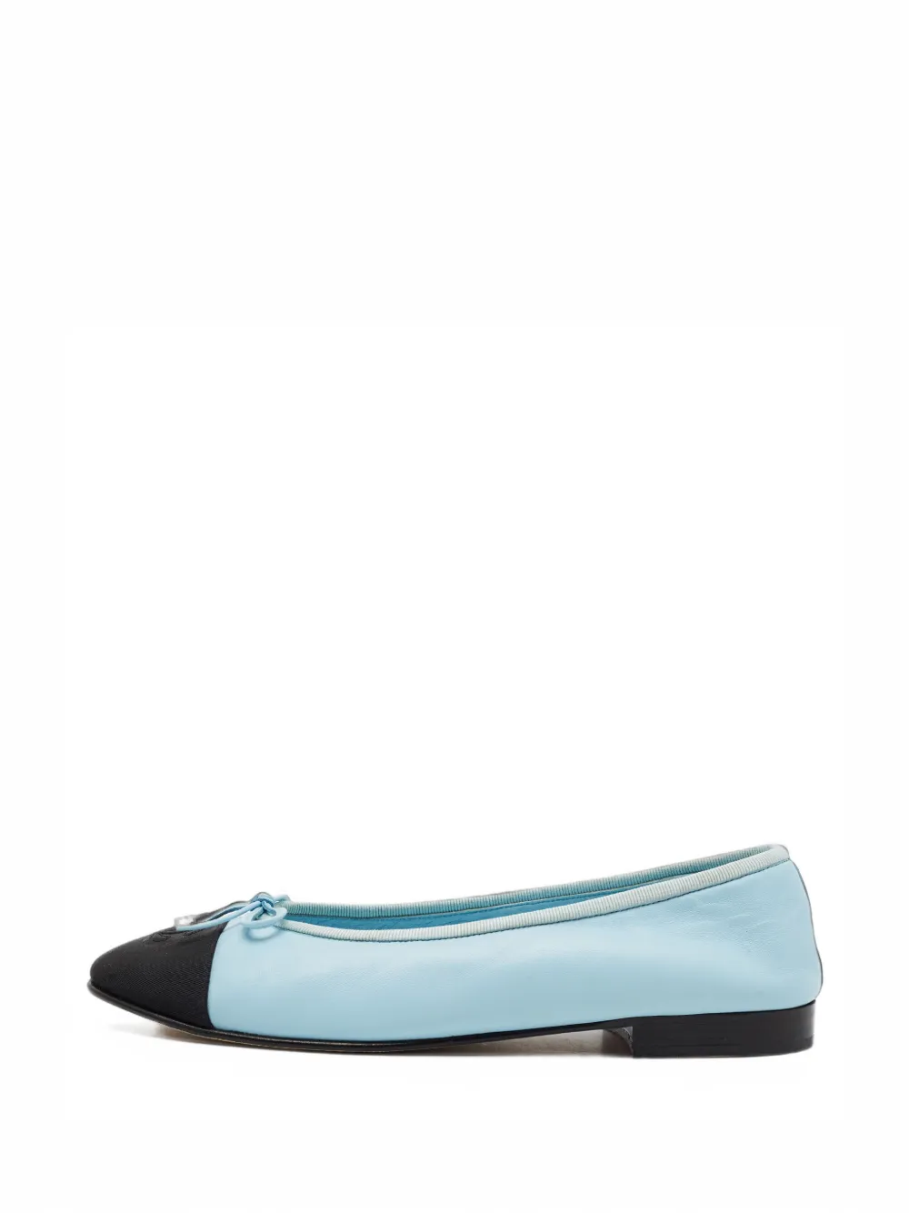 Pre-owned Chanel Ballerine Bow-detail Ballet Flats In Blue