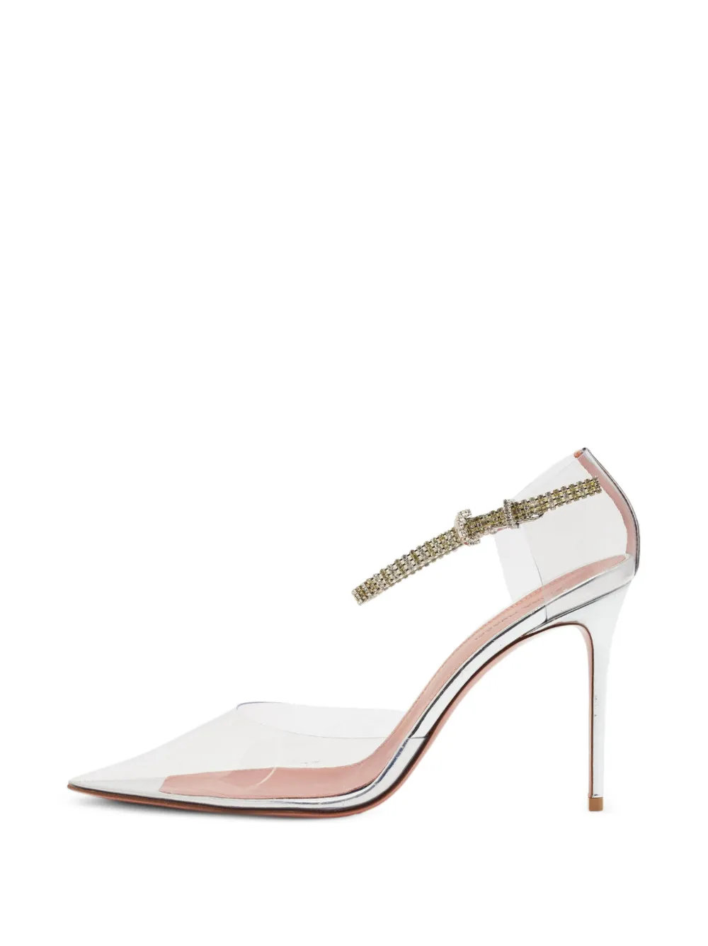 Amina Muaddi Ursina crystal-embellished pumps – White