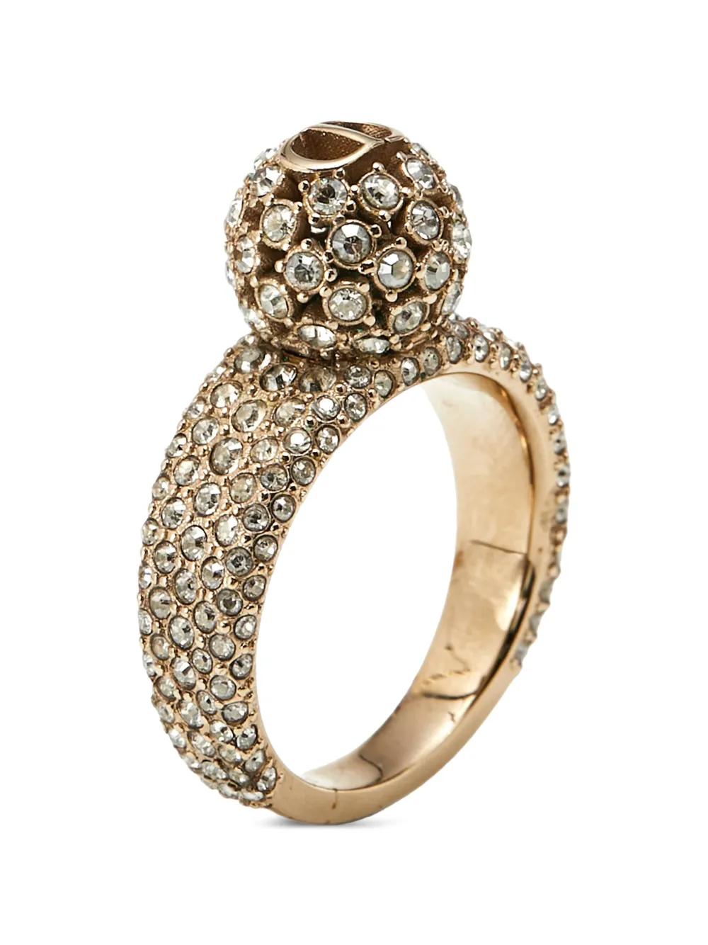 Christian Dior Pre-Owned CD Crystals ring - Gold
