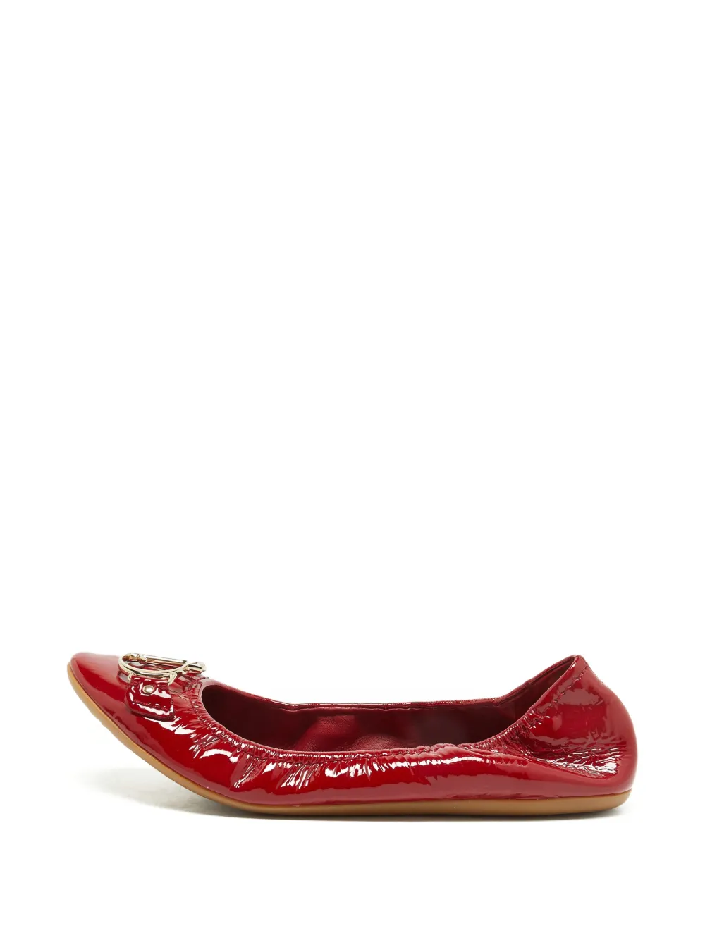 Christian Dior Pre-Owned CD scrunch ballet flats - Rot