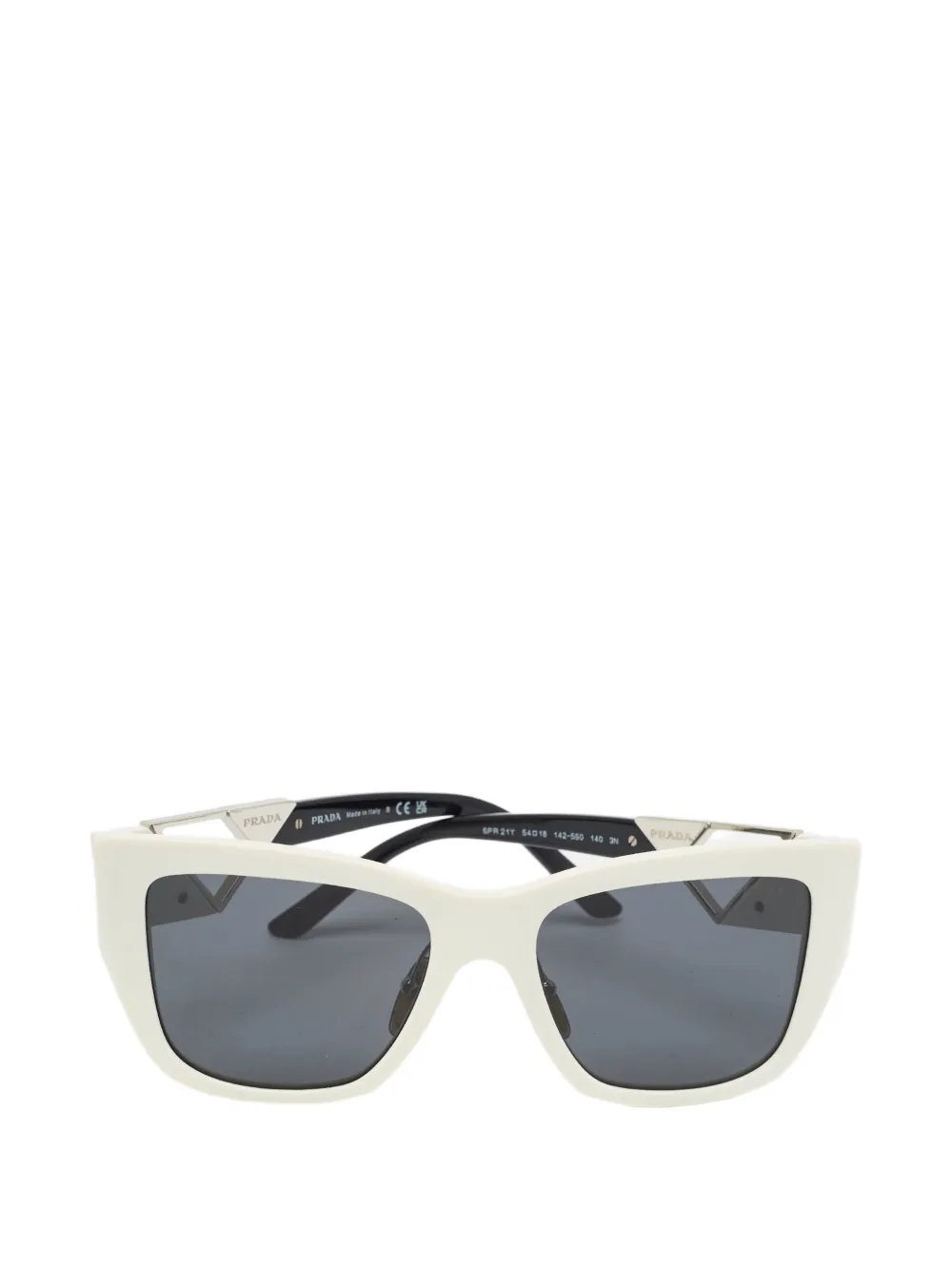 Prada Pre-Owned Triangle Logo cat-eye sunglasses - Bianco