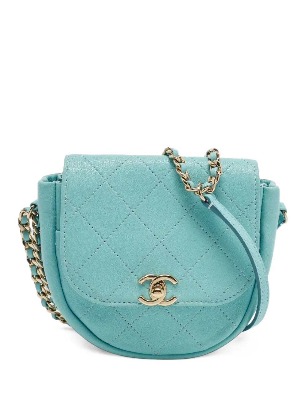 CHANEL Pre-Owned 2018 - 2019 mini Casual Trip quilted messenger bag - Blue
