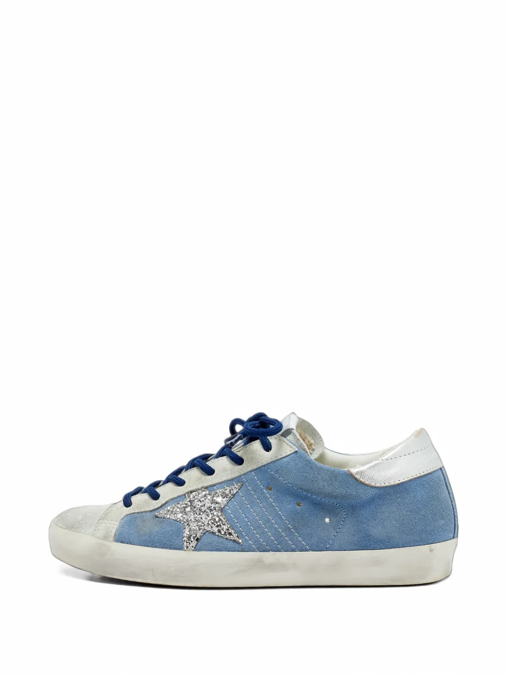 Golden Goose Super-Star glitter-star sneakers - Blue