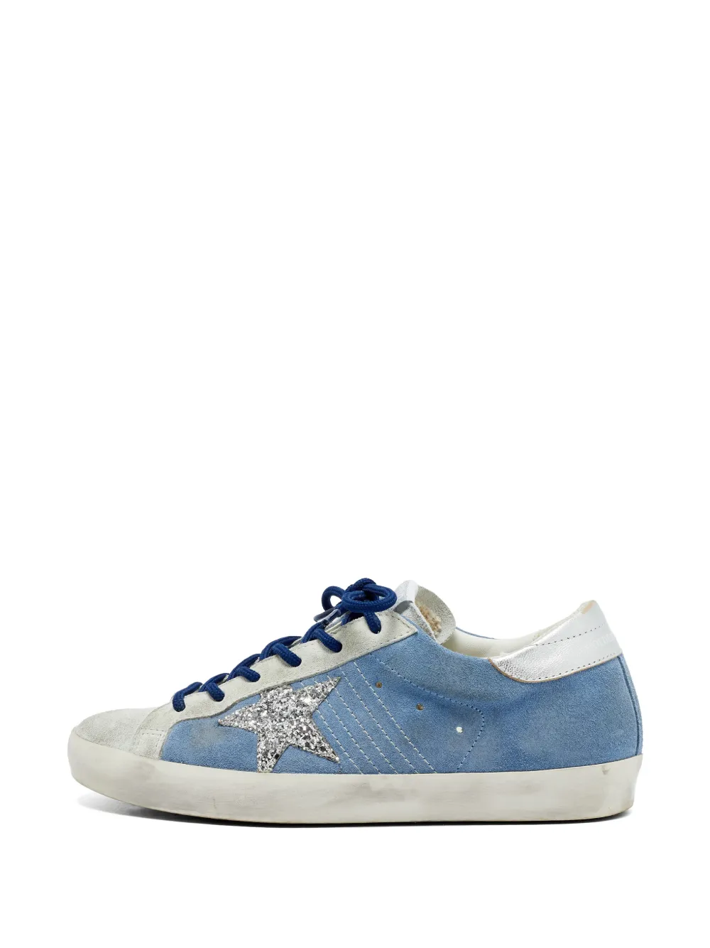 Golden Goose Super-Star glitter-star sneakers - Blu