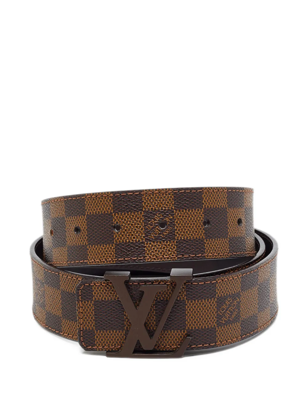 Louis Vuitton Pre-Owned 2011 LV Initiales Damier Ebene belt - Marrone
