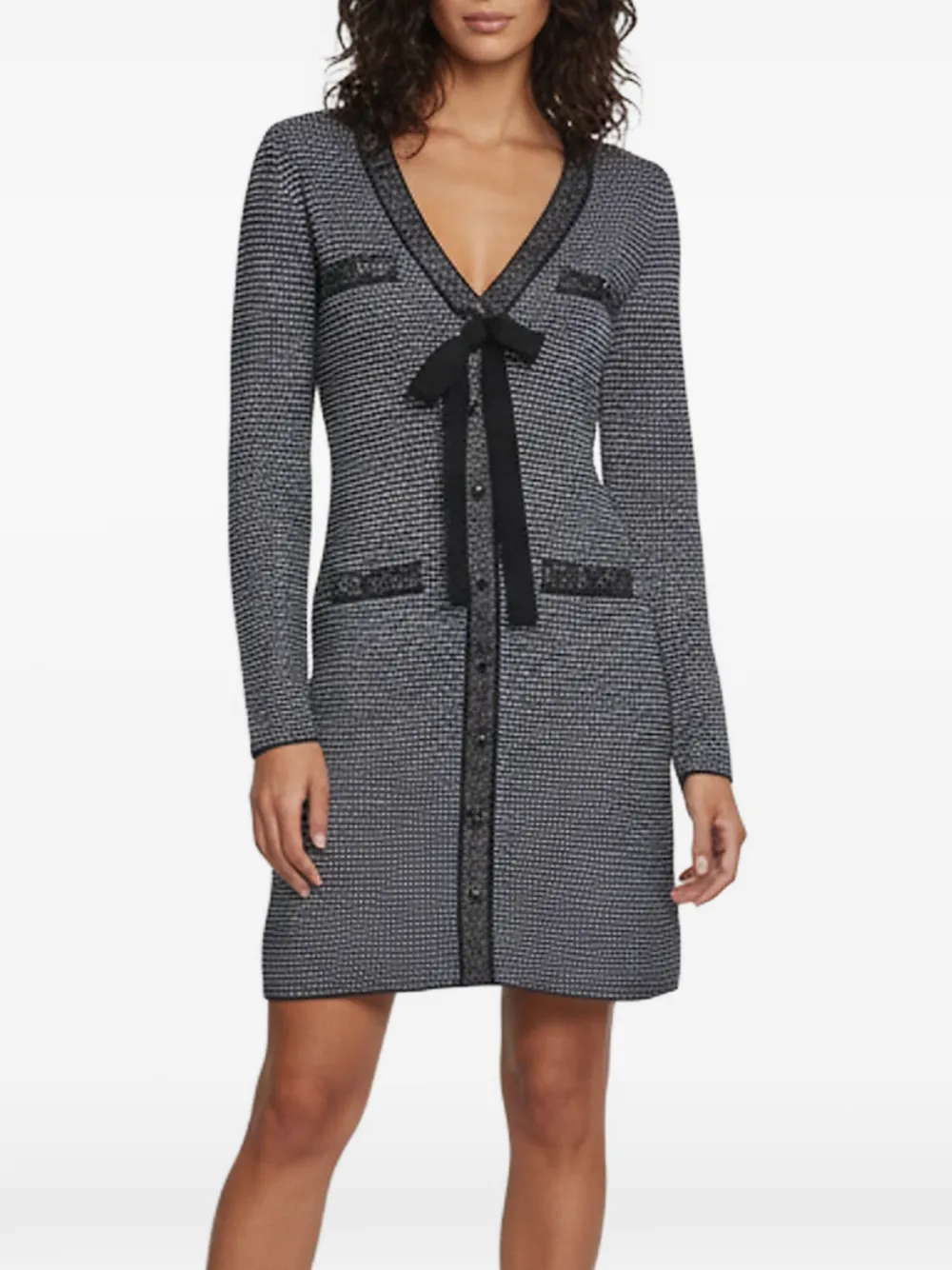 SANDRO bow-detail knit mini dress - Blu