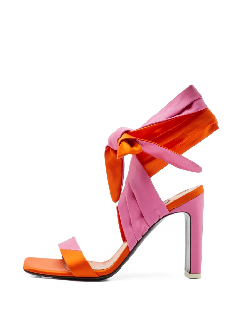 The Attico knot ankle-strap sandals - Orange