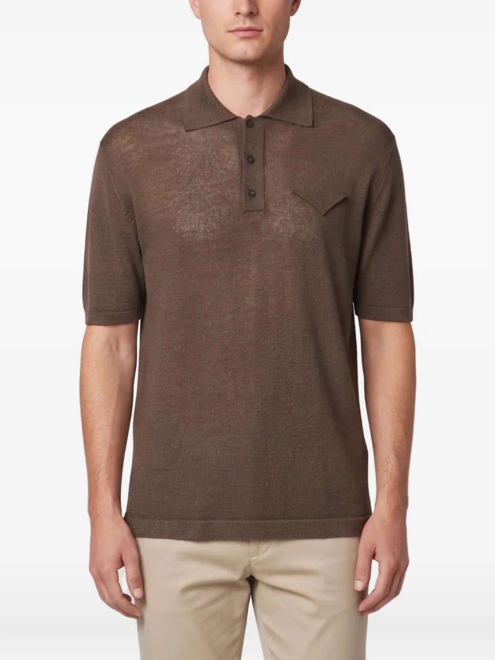 Bottega Veneta Pre-Owned fine-knit polo shirt - Brown