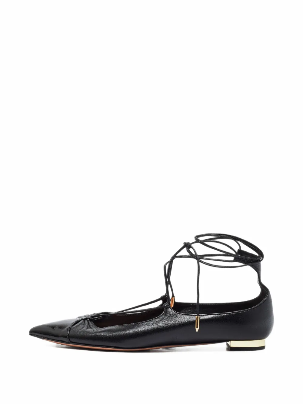 Aquazzura Gabi ankle-tie flat pumps - Schwarz