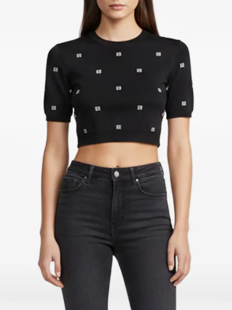 Givenchy Pre-Owned Logo jacquard knit crop top