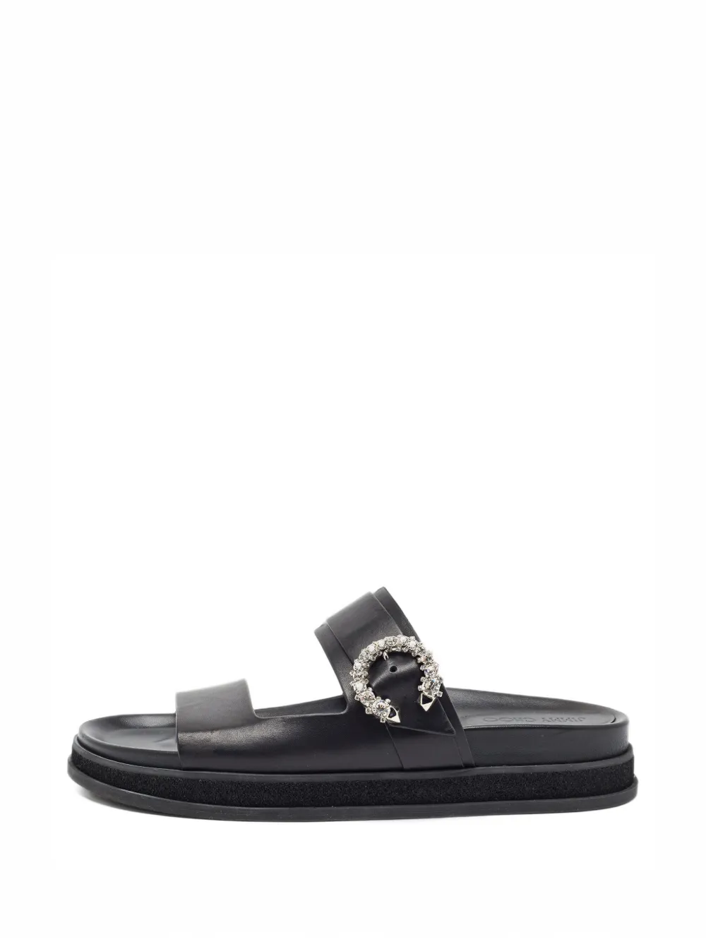 Jimmy Choo Pre-Owned Marga leather flat sandals - Schwarz